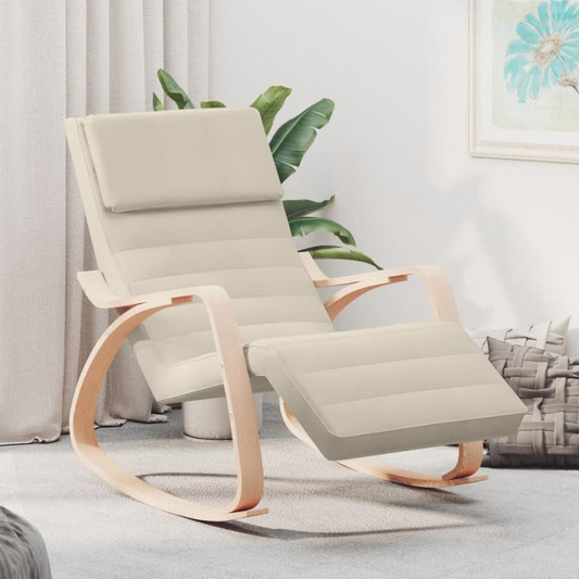 vidaXL Elegant Cream Fabric Rocking Chair - Stylish & Comfortable Seating for Any Room - BEYRUN