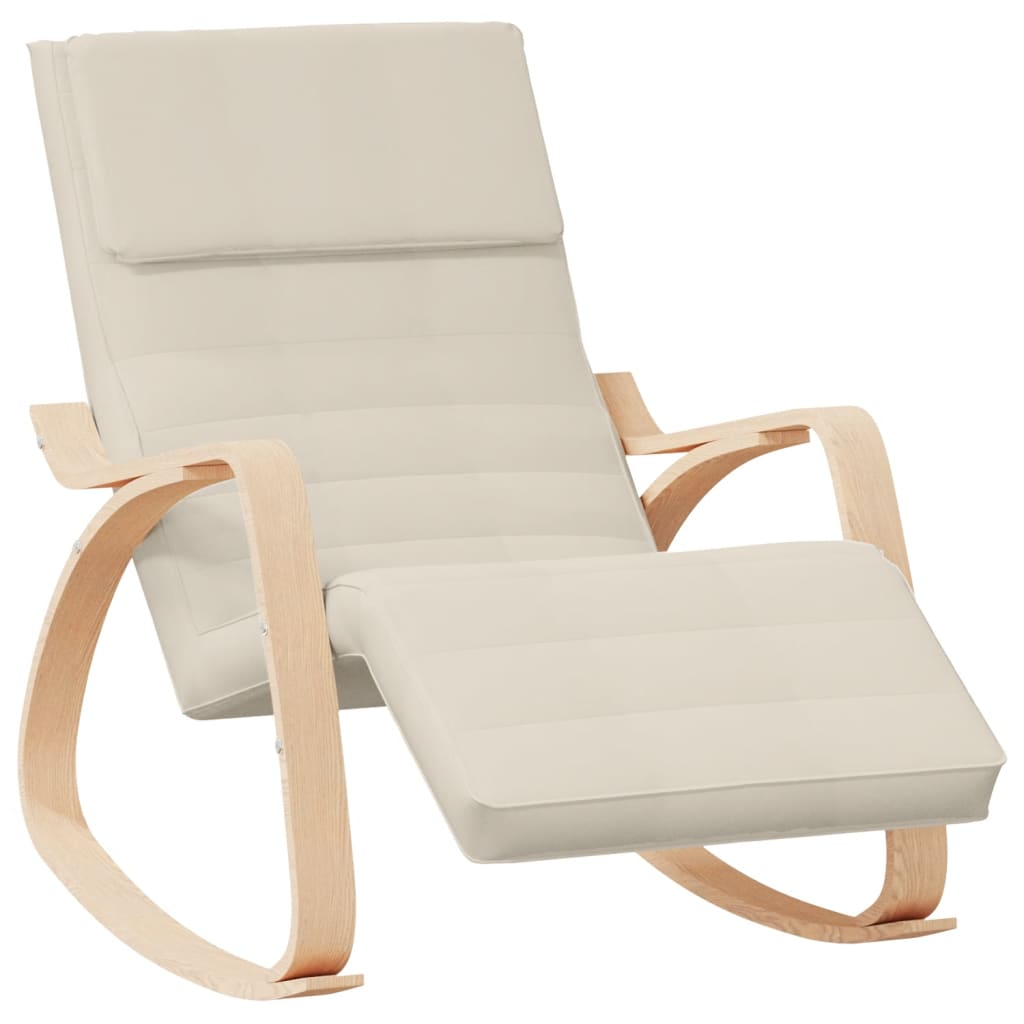 vidaXL Elegant Cream Fabric Rocking Chair - Stylish & Comfortable Seating for Any Room - BEYRUN