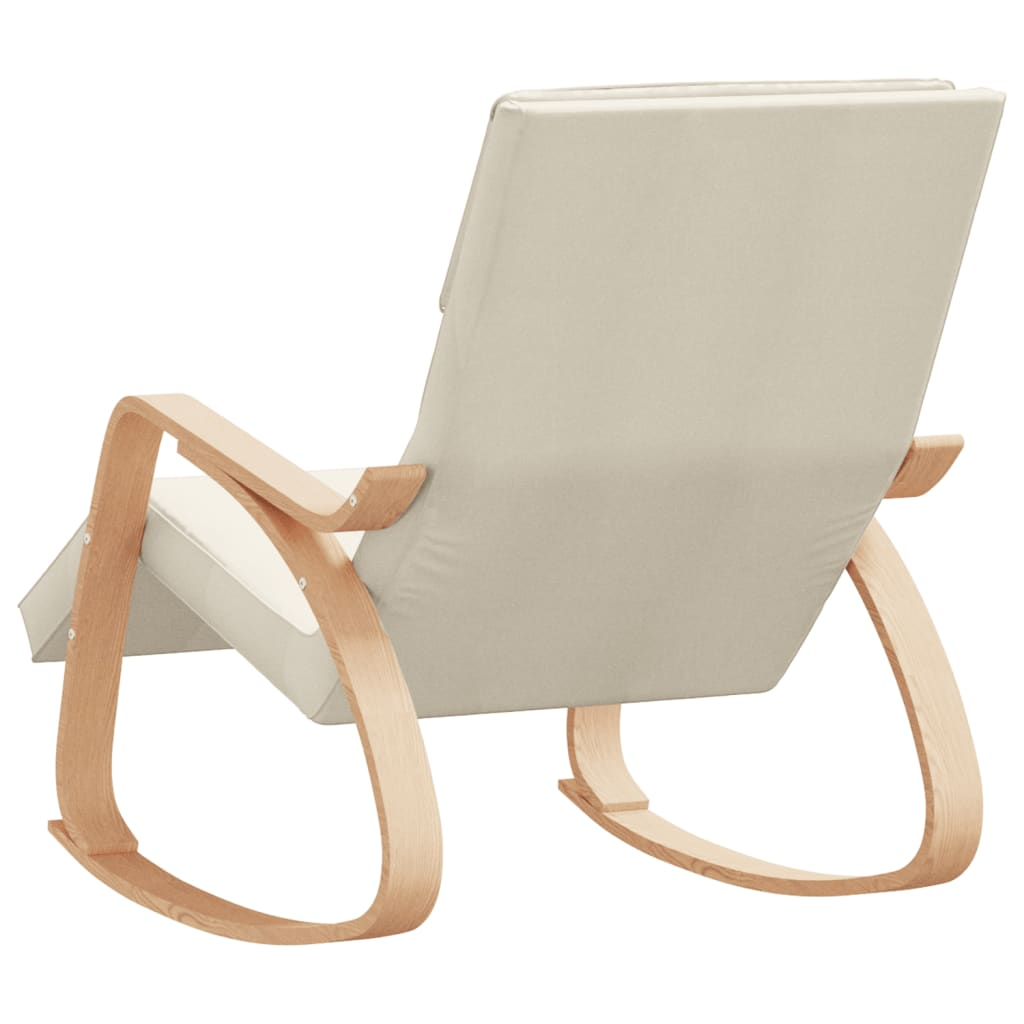 vidaXL Elegant Cream Fabric Rocking Chair - Stylish & Comfortable Seating for Any Room - BEYRUN