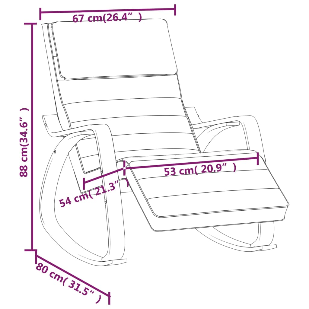 vidaXL Elegant Cream Fabric Rocking Chair - Stylish & Comfortable Seating for Any Room - BEYRUN