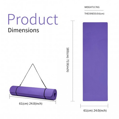 Yoga-1 Kono TPE Non-slip Classic Yoga Mat - Ultimate Comfort & Grip in Purple - BEYRUN