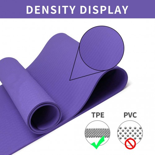 Yoga-1 Kono TPE Non-slip Classic Yoga Mat - Ultimate Comfort & Grip in Purple - BEYRUN