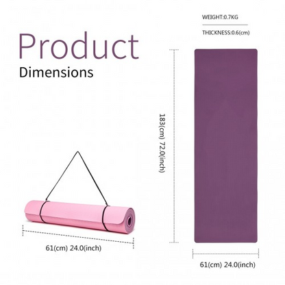 Yoga-1 Kono TPE Non-slip Classic Yoga Mat - Purple And Pink | Eco-friendly & Durable - BEYRUN