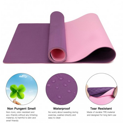 Yoga-1 Kono TPE Non-slip Classic Yoga Mat - Purple And Pink | Eco-friendly & Durable - BEYRUN