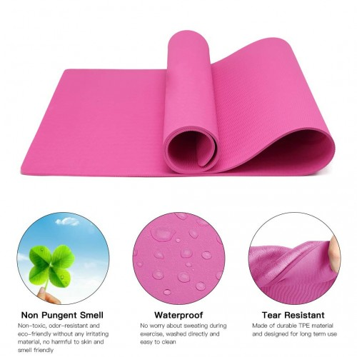 Yoga-1 Kono Non-slip TPE Yoga Mat - Plum | Eco-friendly, Odor-less & Comfortable for All Practices - BEYRUN