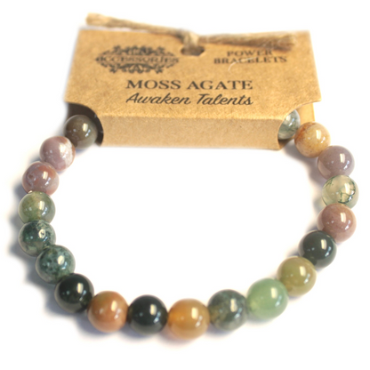 Power Bracelet - Moss Agate | Enhance Prosperity & Mental Concentration - BEYRUN