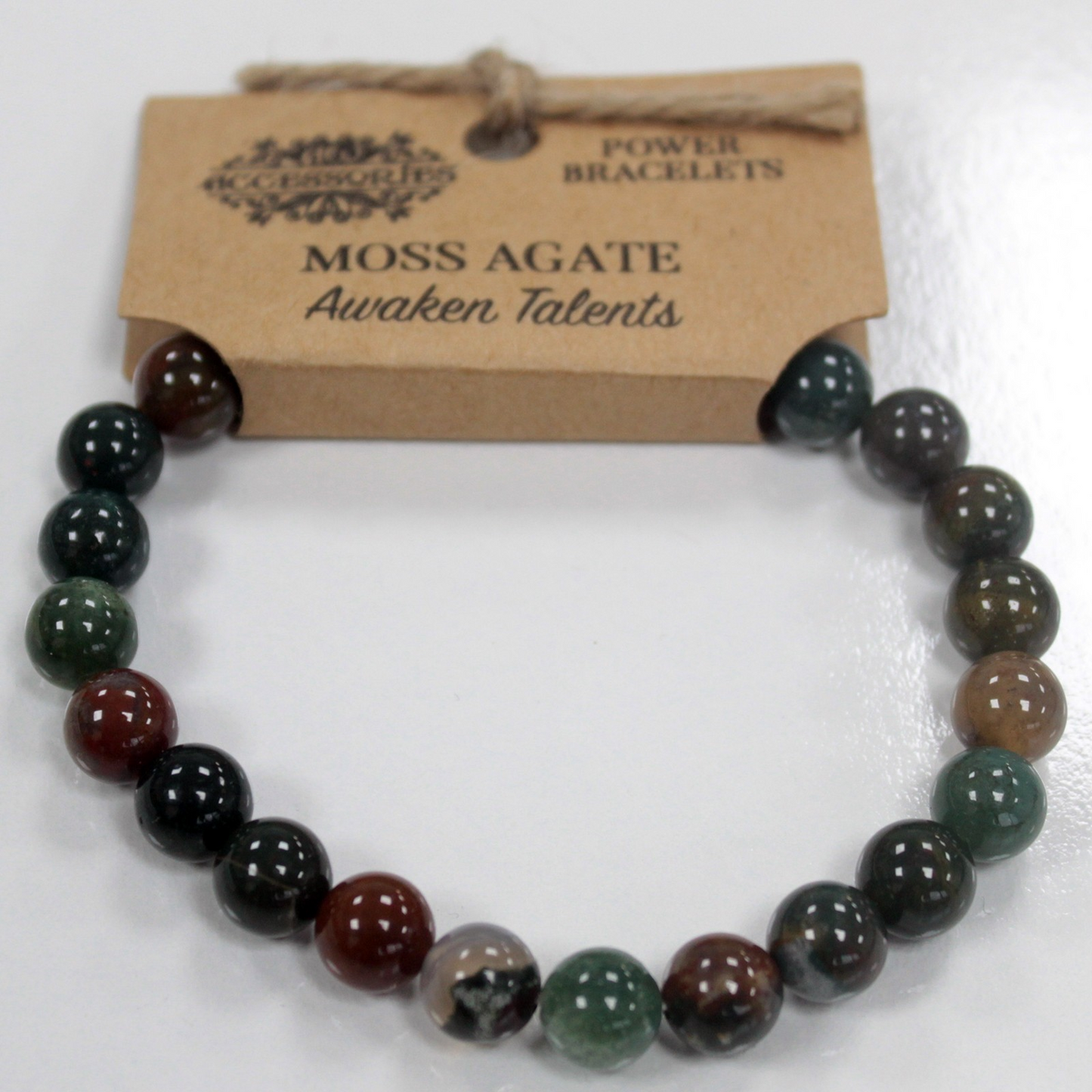 Power Bracelet - Moss Agate | Enhance Prosperity & Mental Concentration - BEYRUN