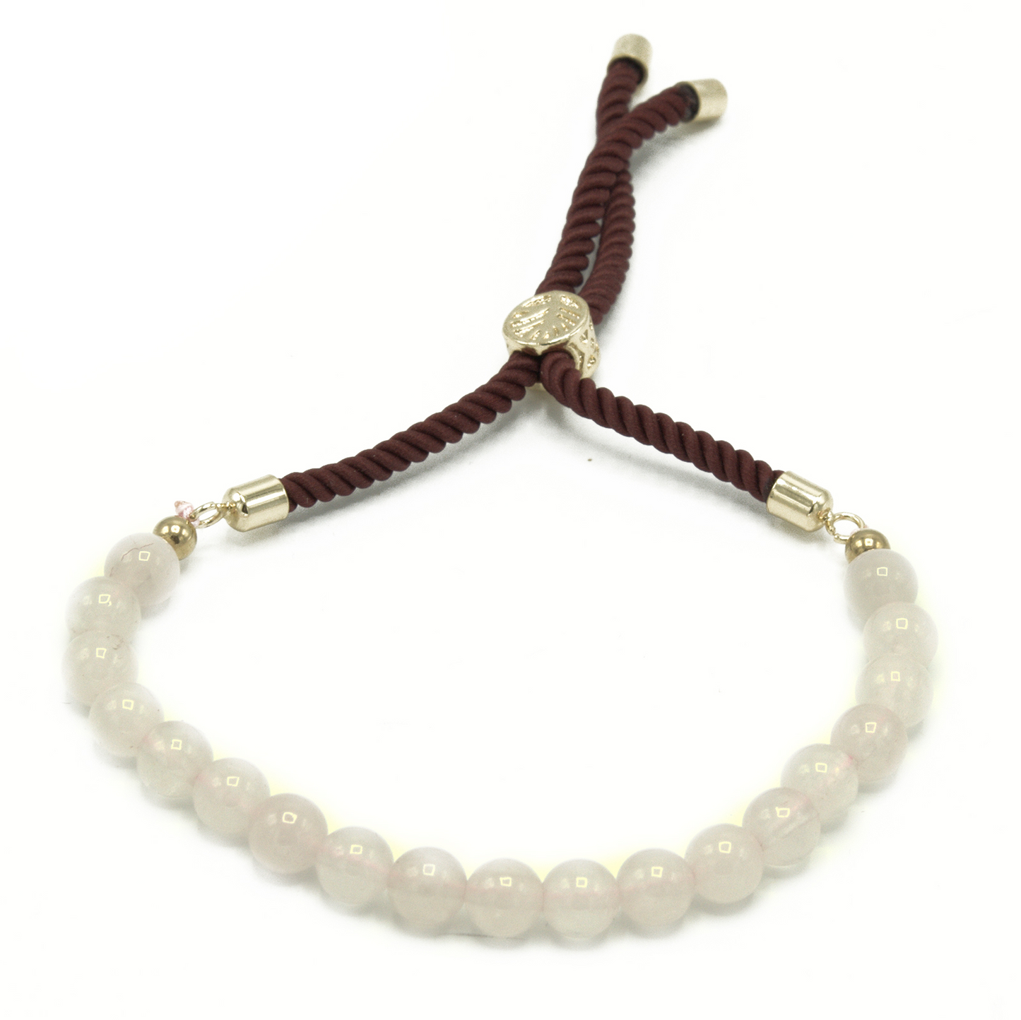 Stylish 18K Gold Plated Rose Quartz Gemstone Bordeaux String Bracelet - Adjustable & Elegant - BEYRUN