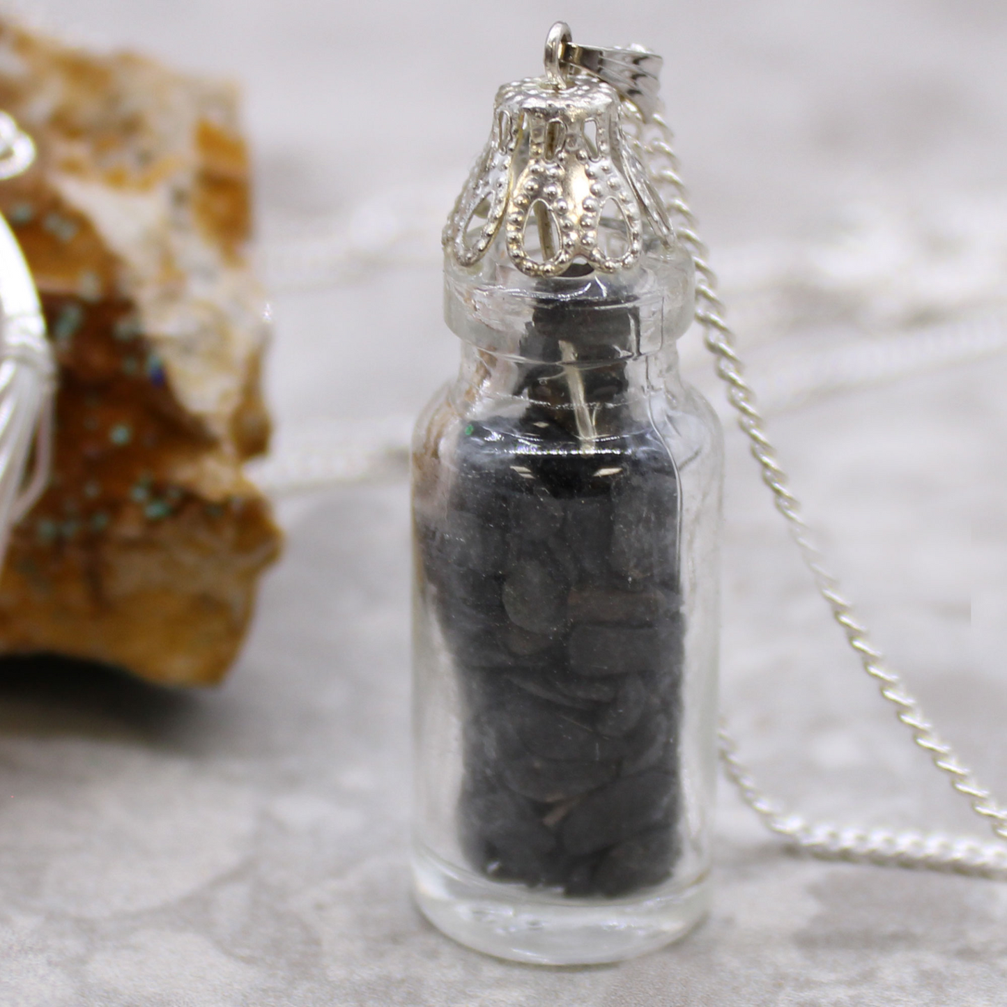 Bottled Gemstones Necklace - Black Onyx | Elegant and Powerful - BEYRUN