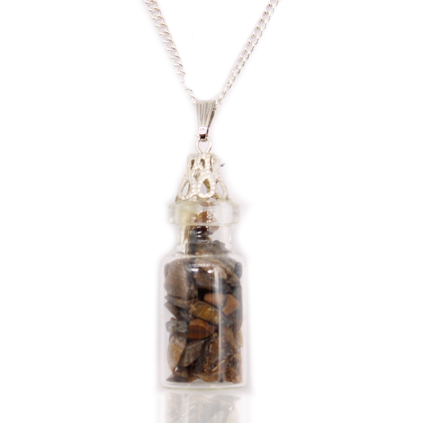 Bottled Gemstones Necklace - Tiger Eye | Unique Gemstone Jewelry - BEYRUN