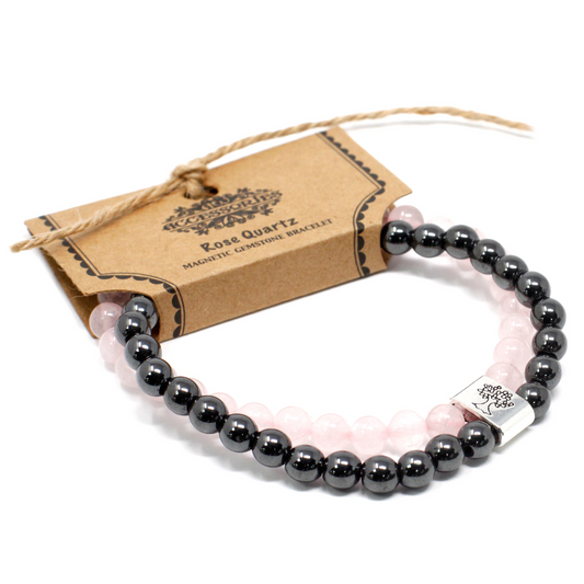 Magnetic Gemstone Bracelet - Rose Quartz - BEYRUN