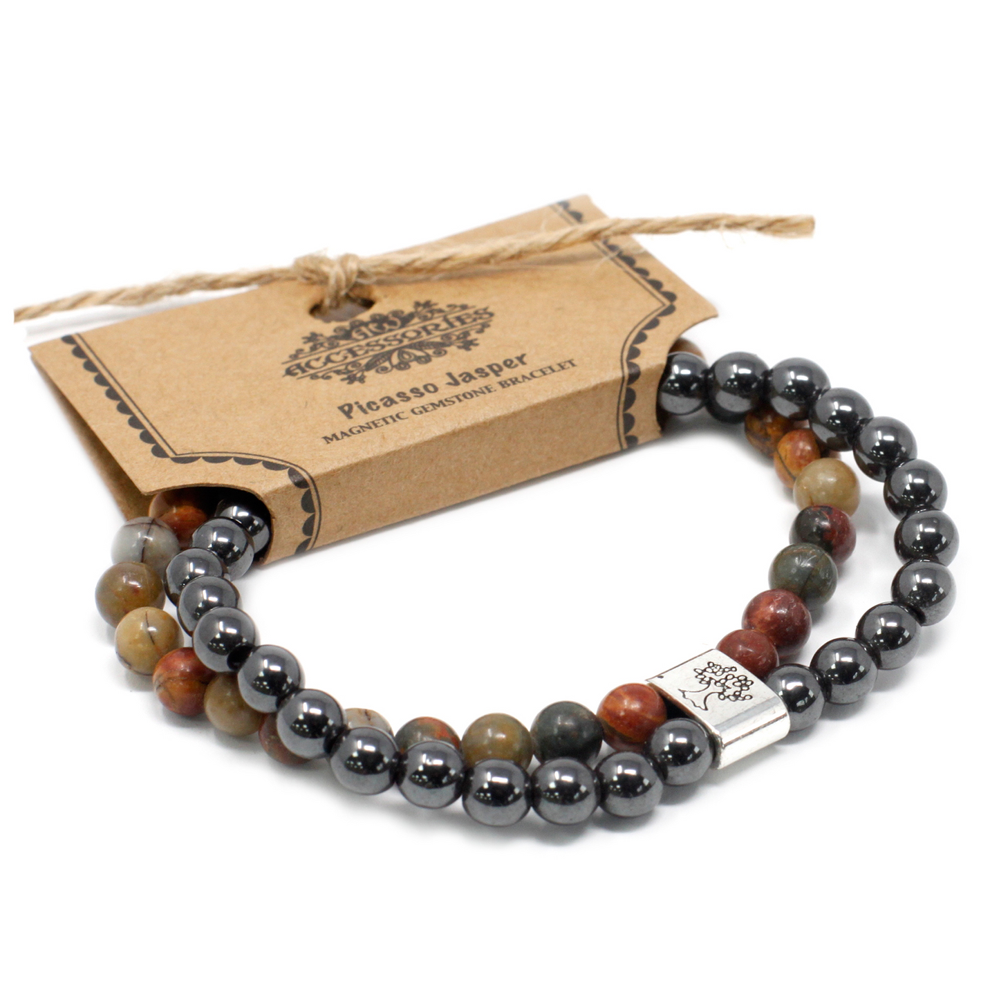 Magnetic Gemstone Bracelet - Picasso Jasper - BEYRUN