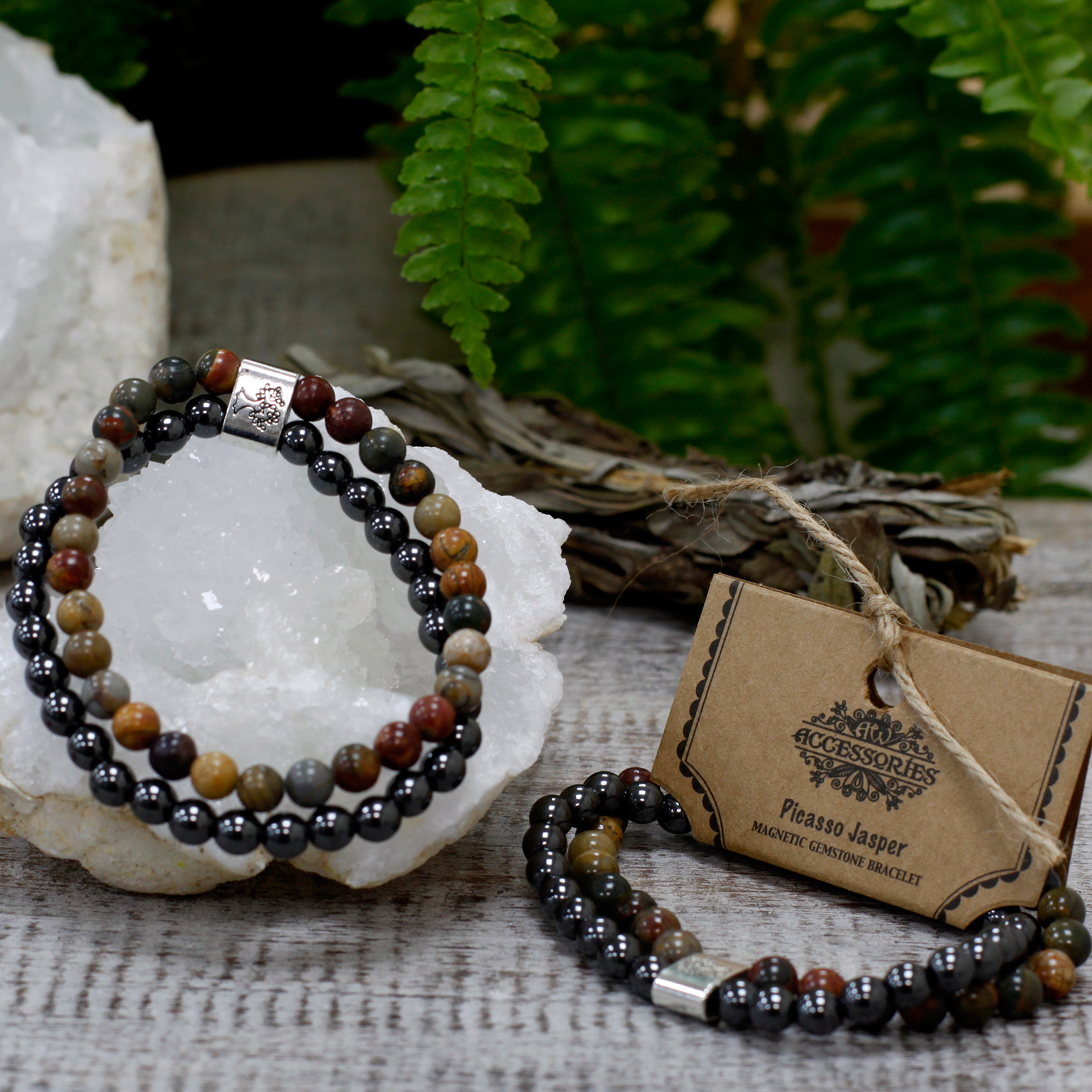 Magnetic Gemstone Bracelet - Picasso Jasper - BEYRUN