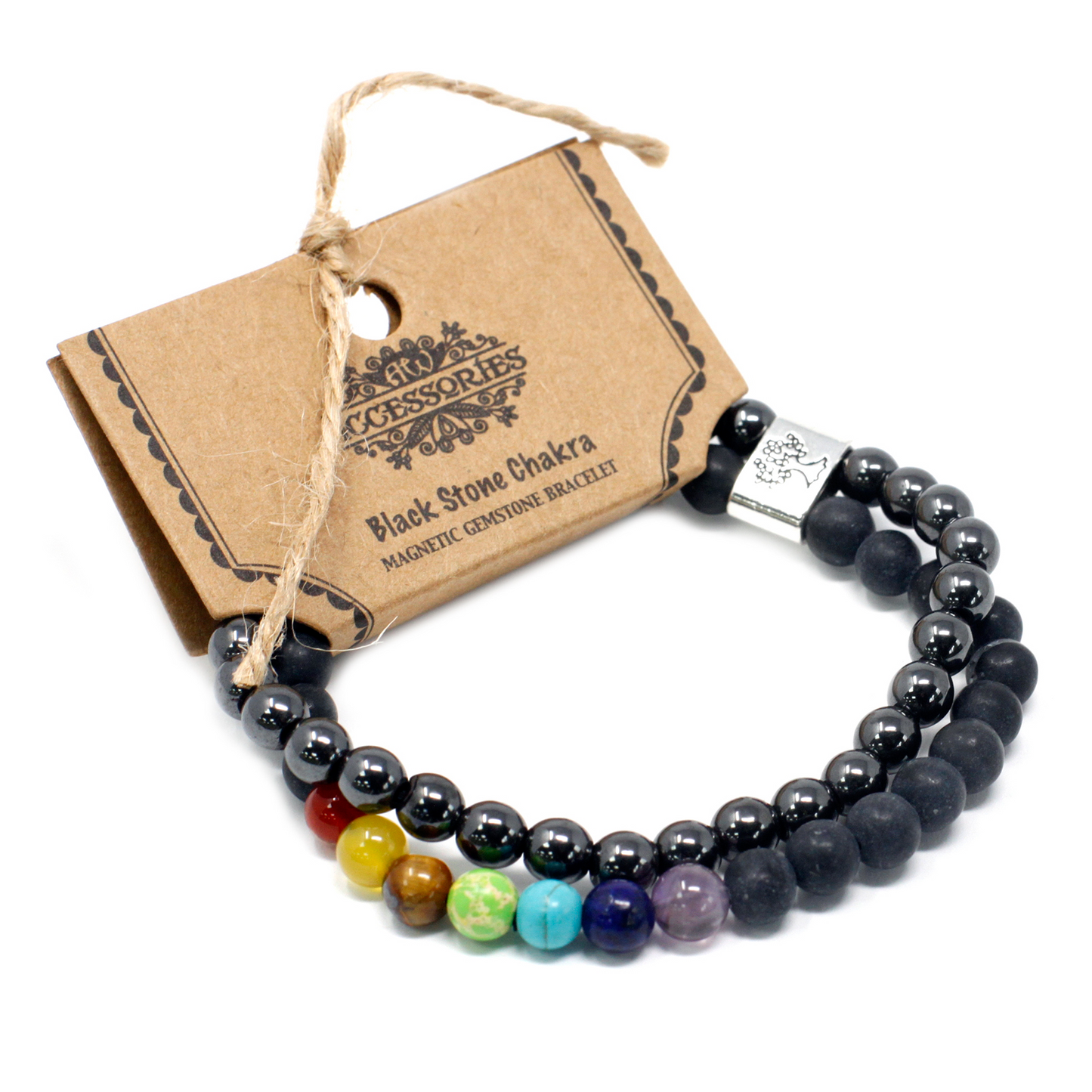 Magnetic Gemstone Bracelet - Black Stone Chakra - BEYRUN