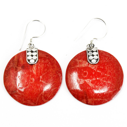 925 Silver Earrings - Elegant Handcrafted Disc Décor from Bali