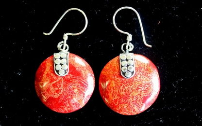 925 Silver Earrings - Elegant Handcrafted Disc Décor from Bali