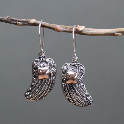 Silver & Gold Earring - Angel Wings | Exotic Jewelry by Ancient Wisdom - BEYRUN