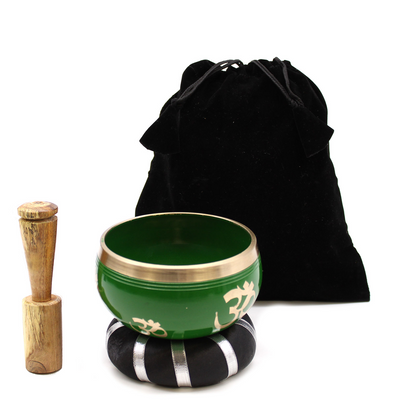 Tree of Life Singing Bowl Set - Green 10.7cm | Soothing Sounds & Beautiful Design - BEYRUN