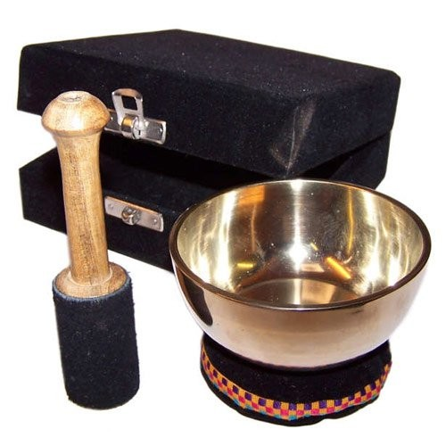 Brass Singing Bowl Gift Set - 9cm | Tibetan Sound Therapy, Meditation & Mindfulness Kit - BEYRUN