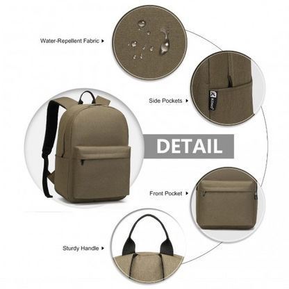 E1930 - Kono Durable Polyester Everyday Backpack With Sleek Design - Brown - BEYRUN