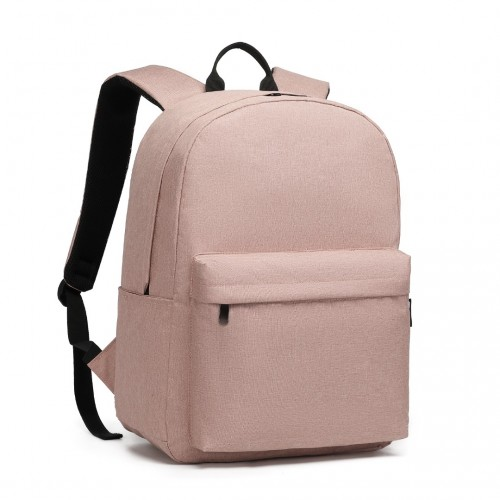 E1930 - Kono Durable Polyester Everyday Backpack With Sleek Design - Pink - BEYRUN