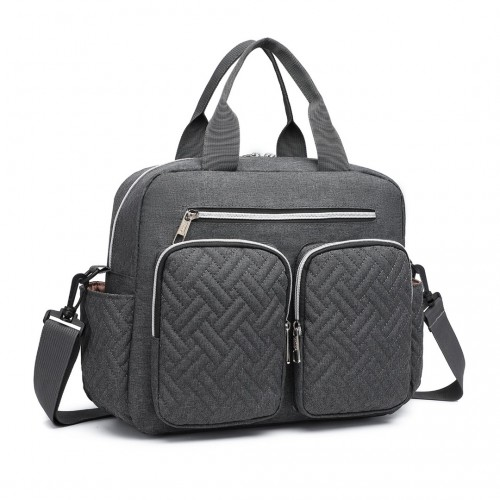 Kono Durable & Functional Changing Tote Bag for Moms & Dads - Dark Grey | Spacious Diaper Bag | Waterproof & Stylish Design - BEYRUN