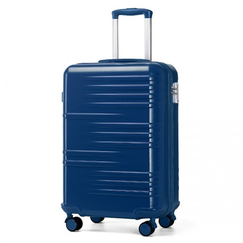 British Traveller 20 Inch Polycarbonate and ABS Hard Shell Suitcase with TSA Lock - Navy | Durable & Stylish - BEYRUN