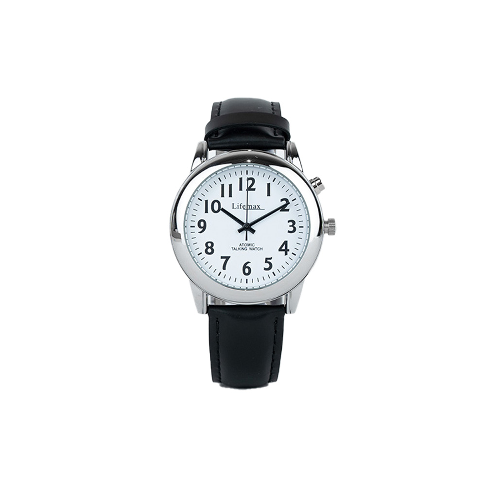 Lifemax RNIB Talking Atomic Watch for Ladies - Elegant Leather Strap, High Vision Dial, Time & Date Announcement - BEYRUN