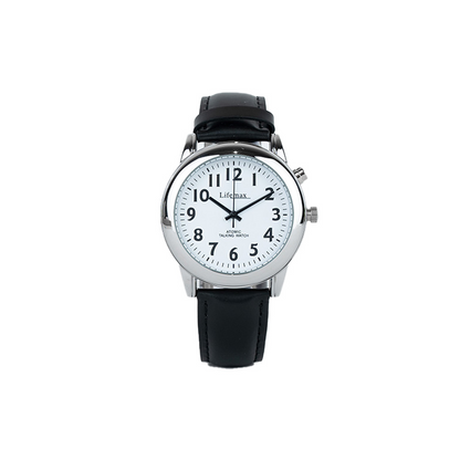 Lifemax RNIB Talking Atomic Watch for Gents - High Accuracy, Clear Voice, Leather Strap - BEYRUN