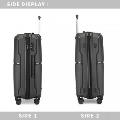 British Traveller 28" Spinner Hard Shell Suitcase with TSA Lock - Black - Ultra-Light & Durable - BEYRUN