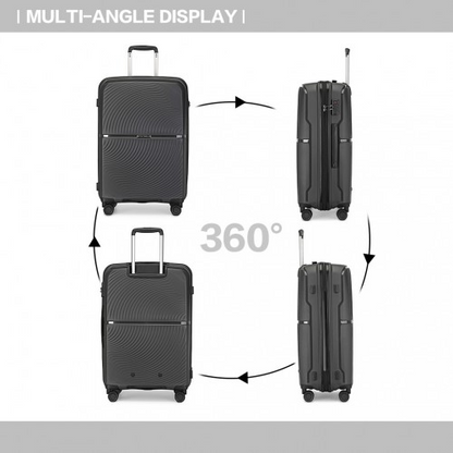 British Traveller 28" Spinner Hard Shell Suitcase with TSA Lock - Black - Ultra-Light & Durable - BEYRUN