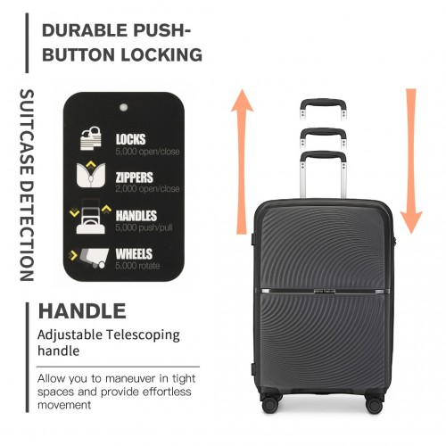 British Traveller 28" Spinner Hard Shell Suitcase with TSA Lock - Black - Ultra-Light & Durable - BEYRUN