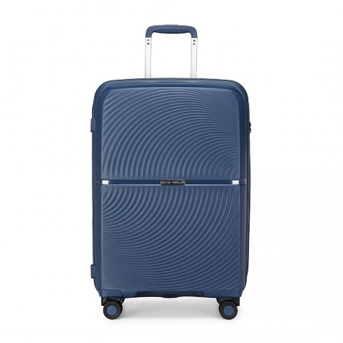 British Traveller 28 Inch Spinner Hard Shell Suitcase with TSA Lock - Navy | Lightweight & Durable Luggage for Travel - BEYRUN