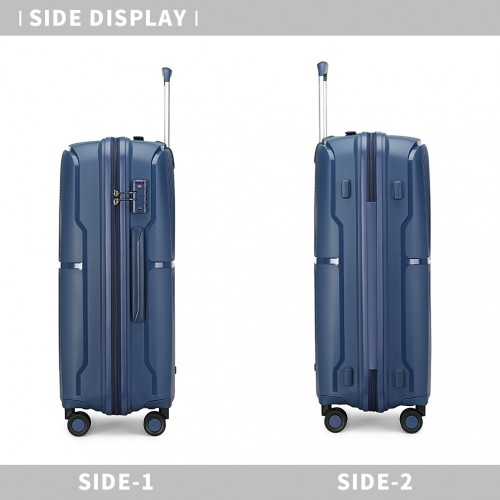 British Traveller 28 Inch Spinner Hard Shell Suitcase with TSA Lock - Navy | Lightweight & Durable Luggage for Travel - BEYRUN