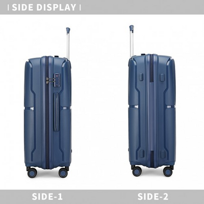 British Traveller 28 Inch Spinner Hard Shell Suitcase with TSA Lock - Navy | Lightweight & Durable Luggage for Travel - BEYRUN