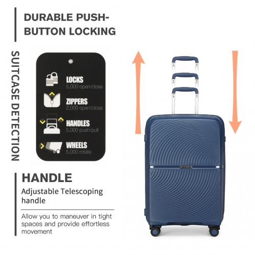 British Traveller 28 Inch Spinner Hard Shell Suitcase with TSA Lock - Navy | Lightweight & Durable Luggage for Travel - BEYRUN