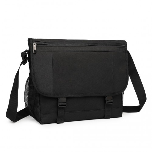 Kono High Security Messenger Bag Satchel Shoulder Bag - Black - 15.6" Laptop Compatible - BEYRUN