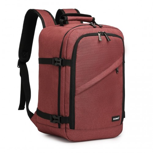 Kono Lightweight Cabin Bag Travel Business Backpack - Burgundy | Perfect for Travel & Daily Use - BEYRUN