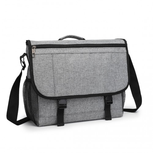 Kono High Security Messenger Bag - Grey | Laptop Satchel Shoulder Bag for Work, Travel & School - BEYRUN