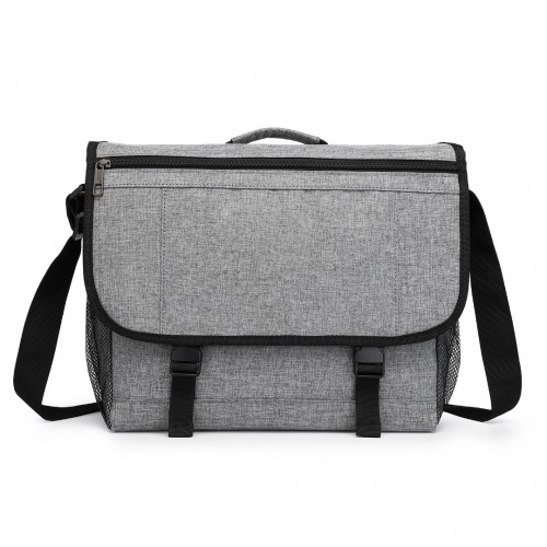 Kono High Security Messenger Bag - Grey | Laptop Satchel Shoulder Bag for Work, Travel & School - BEYRUN