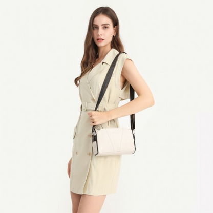 Miss Lulu Wide Strap Genuine Leather Crossbody Bag - Green | Elegant & Versatile - BEYRUN