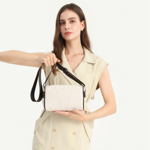 Miss Lulu Wide Strap Genuine Leather Crossbody Bag - Green | Elegant & Versatile - BEYRUN