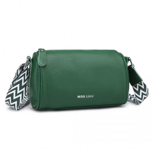 Miss Lulu Genuine Leather Crossbody Bag - Green | Lightweight, Wide Strap, Versatile & Stylish - BEYRUN