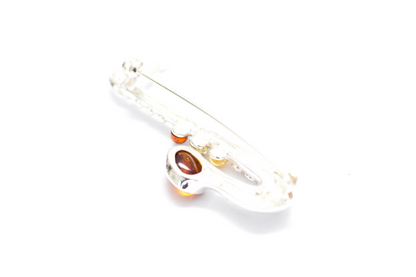 Elegant Multi Amber Saxophone Brooch | Sterling Silver & Baltic Amber - Perfect for Music Lovers