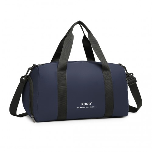 Kono Waterproof Duffel Bag - Lightweight Sports Gym Bag With Shoes Compartment - Navy - BEYRUN