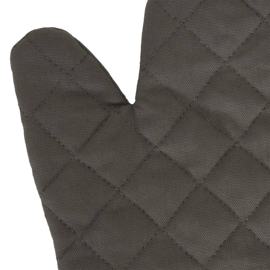 vidaXL 15 Piece Black Cotton Towel Set with Oven Gloves & Pot Holders - Perfect for Kitchens, Hotels & Restaurants - BEYRUN