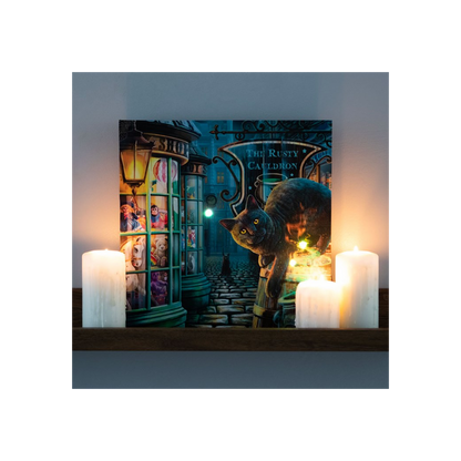 The Rusty Cauldron Light Up Canvas Plaque by Lisa Parker – Enchant Your Space - BEYRUN