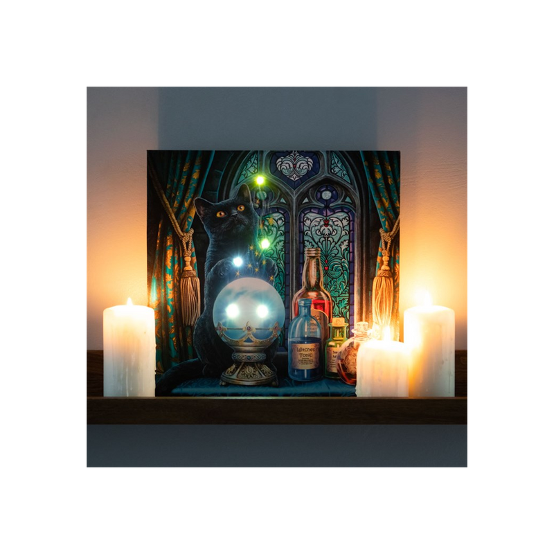 The Witches Apprentice Light Up Canvas Plaque by Lisa Parker - BEYRUN