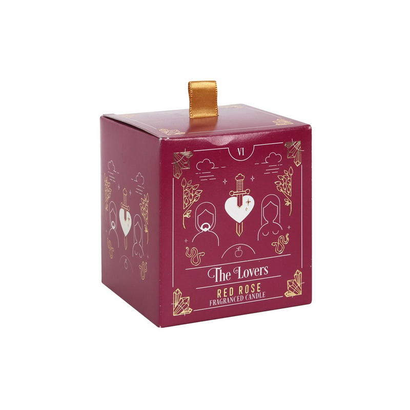 The Lovers Red Rose Tarot Candle - Exquisite Design with Calming Red Rose Fragrance - BEYRUN