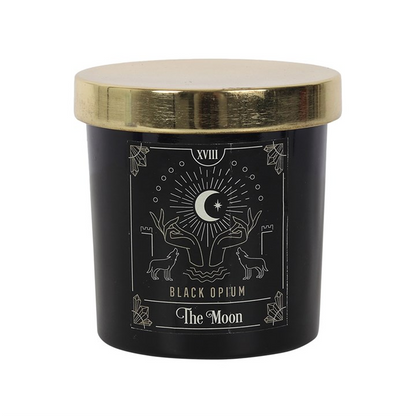 The Moon Black Opium Tarot Candle - Luxurious Mystical Scented Candle with 25-Hour Burn Time - BEYRUN